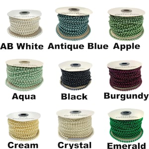 Cadena de perlas de plástico de imitación de 4 mm, 24 yardas