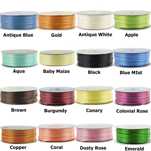 1/8" X 100 Yard Double Faced Satin Ribbon Art & Sewing Party Favor