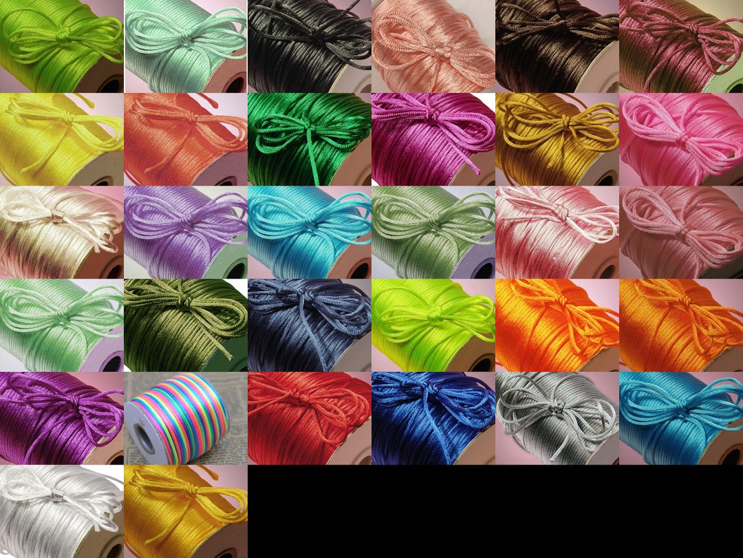Simplicity Rattail Trim 2mm X 100 Yard Rattail Satin Polyester Trim Cord Chinese Knot Art ...