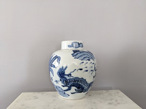 Blue & White Porcelain Tall Temple Jar & Cover - Qilin Blue & White Porcelain Tall Temple Jar & Cover - Qilin