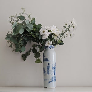 12 1/2&quot; Tall - A Large Blue and White Sleeve Vase with Figures/ Large Vase/ Chinese Antique