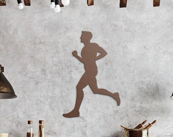 Guy Running Metal Wall Art, Gift for Runner, Outdoor Metal Sign, Runners Gift, Home Decor, Trail Running Sign, Indoor Sign, Wall Hanging