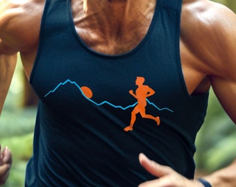 Sun Chaser Runner Tank Top, Running Shirt, Gift for Runner, Sexy Tank Top, Gift for Boyfriend, Guy Running Shirt, Trail Runner