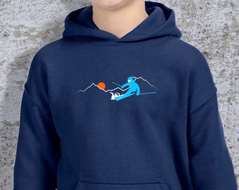 Sudadera con capucha de esquí para jóvenes, sudadera con capucha para niños, sudadera con capucha para niñas, regalo para esquiadores, regalo para niños, sudadera con capucha para niños, regalo para niñas, regalo para niños, regalo para niños