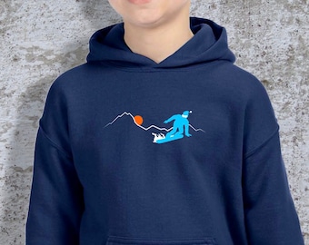 Youth Snowboarder Hoodie, Boys Hooded Sweatshirt, Girls Hoodie, Gift for Snowboarder, Gift for Kids, Kids Hoodie, Gift for Girl,Gift for Boy