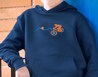 Sudadera con capucha juvenil Mountain Biker, sudadera con capucha para niños, sudadera con capucha para niños, regalo para ciclista de montaña, regalo para niños, sudadera con capucha para niños, regalo para niño, motociclista