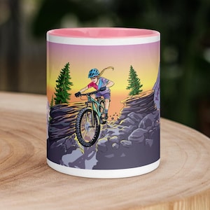 Mountain Biker Mug, Mountain Biking Gift, MTB Mug, Gift for Wife, Coffee Mug, Womens Mug, Gift for Biker, Cycling Mug, Gift for Girlfriend