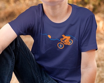 Camiseta de ciclismo de montaña para niños, camiseta de ciclismo de montaña para jóvenes, camiseta de manga corta, regalo para hijo, camiseta de ciclismo de montaña para niños, camiseta de ciclismo de montaña para niñas, camiseta MTB