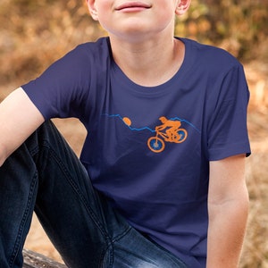 Kids Mountain Bike Tshirt, Youth Mountain Bike, Short Sleeve Top, Gift for Son, Boys Mountain Bike Shirt, Girls Mountain Bike Shirt, MTB Tee