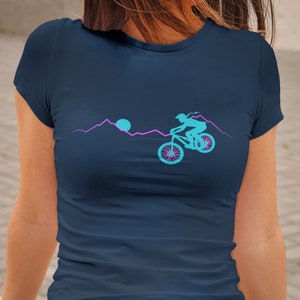 Women's Mountain Bike Shirt, Ladies Mountain Bike Shirt, MTB Shirt, Girl Riding Bike, Ladies Cycling Tee, Biking Shirt, MTB Graphic