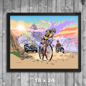 Vintage Tour De France Framed Poster, Retro Wall Art, Home Decor, Cycling Gift, Art Print, Bike Print, Gift for Him, Present for Cyclist