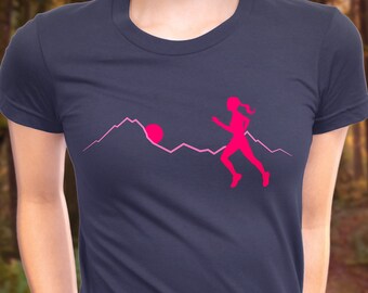 Camiseta de running para mujer, ideal para corredores, ideal para trail running.