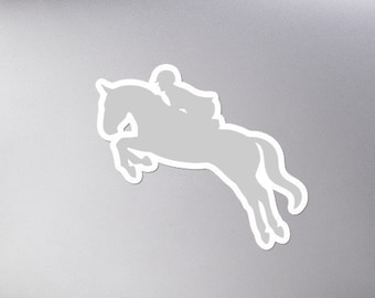 Horse Jumping Sticker, Paardrijden, Hunter Jumper, Hippische Sticker, Sticker met Paard, Cadeau voor Paardenliefhebber, Horse Bumper Sticker