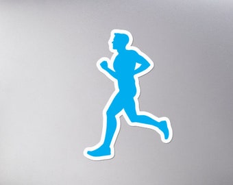 Guy Runner Die Cut Sticker, Running Sticker, Man Running, Running Planner Sticker, Gift for Runner, Jogging Sticker, Sticker with Runner