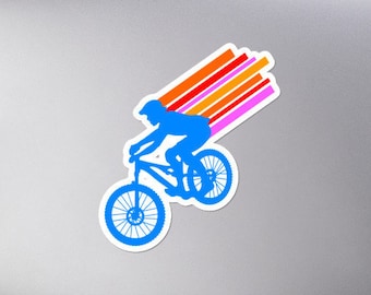 Mountain Bike Sticker, Laptop Sticker, Die Cut Sticker, MTB Sticker, Gift For Cyclist, Mountain Bike Gift, Cycling Sticker, Vinyl Sticker