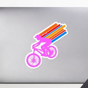 Girl Biker Sticker, Girl MTB Sticker, Bicycle Sticker, Teen Girl Gift, Biking Sticker, Laptop Sticker, Planner Sticker, Valentines Girl Gift