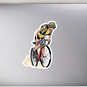 Adesivo ciclismo vintage, adesivo per bici, ripieno di stoccaggio per motociclista, adesivo per biciclette vintage, decalcomania bici, adesivo per paraurti, adesivo per finestre