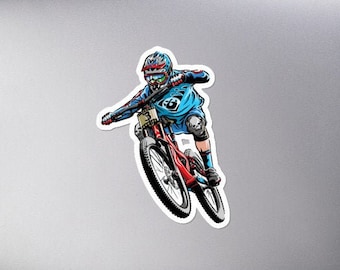 Downhill Mountain Bike Sticker, MTB Sticker, Mountain Bike Truck Sticker, Mountain Biker Gift, Gift for Mountain Biker, Bike Window Sticker