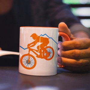 Mountain Bike Mug, Mountain Bike Gift, Ceramic Mug, MTB Coffee Mug, Cycling Mug, Bike Lover Tea Mug, Valentines Boyfriend Gift, Coworker