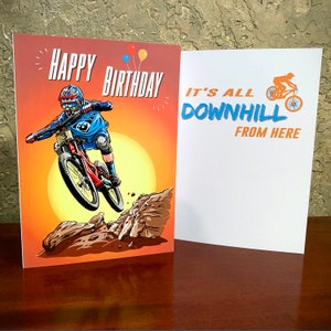 Guy Birthday Card, Men'S Birthday Card, Mountain Bike Birthday, Bike Birthday Card, Greeting Card, Mtb Birthday, Birthday Card For Guy