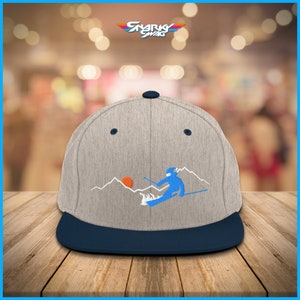 Men Snapback Hat Ski Lover Gift Skiing Design Hat Baseball - Etsy