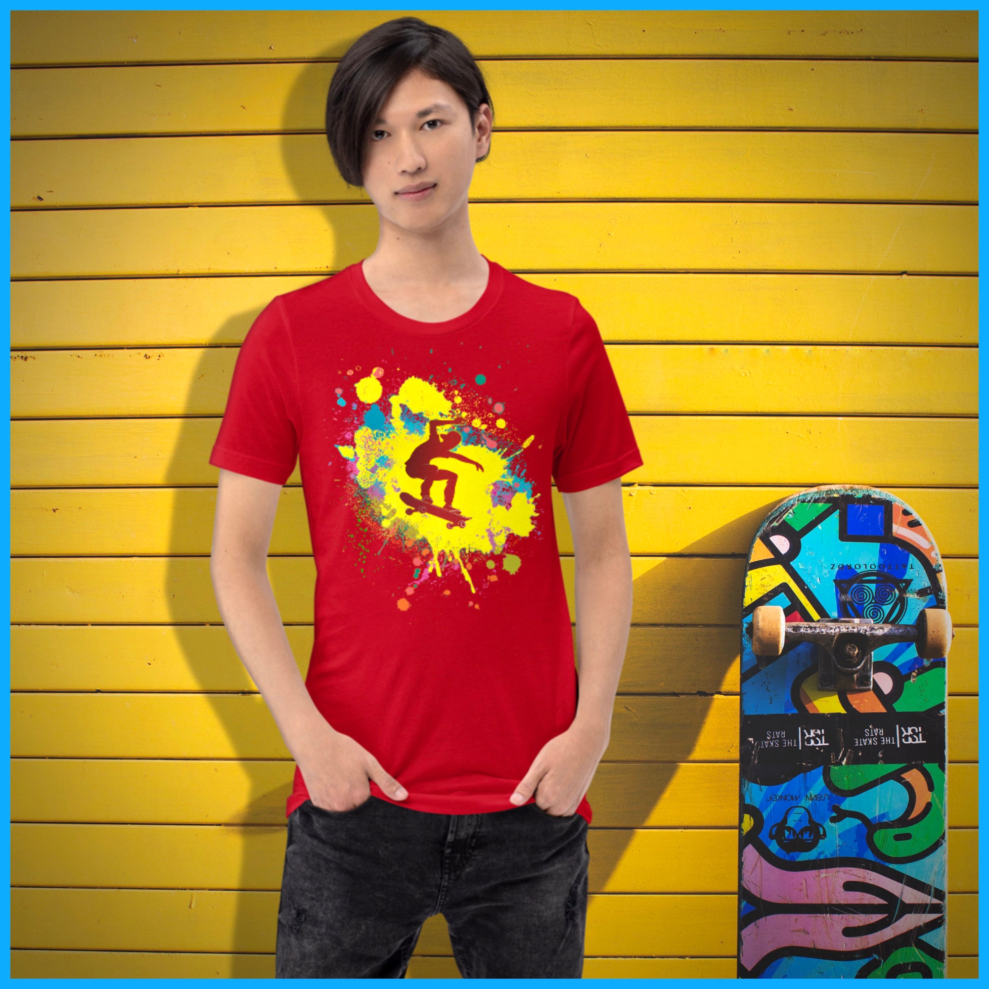 Skateboarder Unisex Tshirt Skater Shirt Skateboard Design Etsy