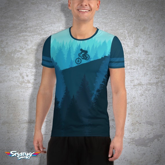 Mountain Biker Tshirt, Downhill Tee, Unisex Tshirt, Athletic Top, MTB Tshirt, Mountain Biker Gift, Workout Top, Cycling Tshirt, Biker Top