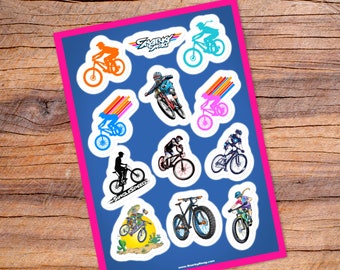 Mountain Bike Sticker Sheet, MTB Stickers, Truck Sticker, Computer Sticker, Sticker Pack, Bumper Sticker, Vinyl Sticker, Phone Sticker, Mug