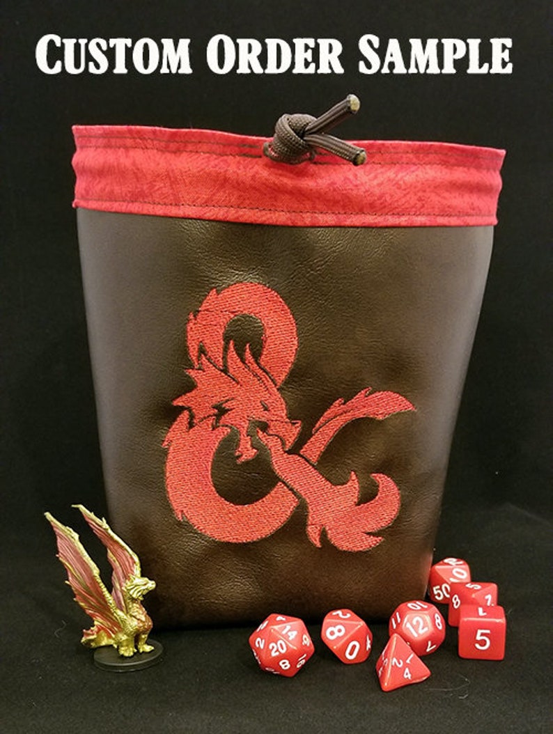 Custom Embroidery Dice Bag Pockets Option available Pricing Simplified image 2