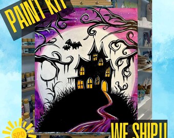 Enter if you Dare Paint Kit – Pre-Drawn Canvas | DIY Paint Kit for All Ages | Easy At-Home Activity | Art Gift