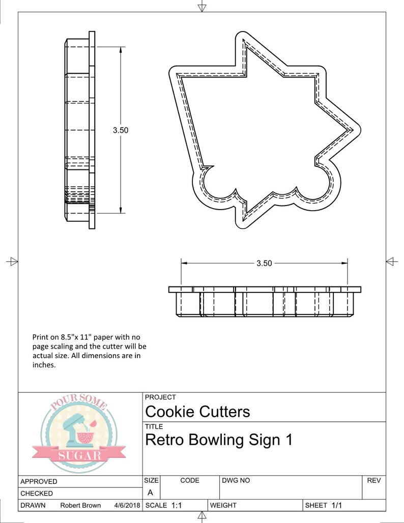 Retro Bowling Sign 1 Cookie Cutter image 2