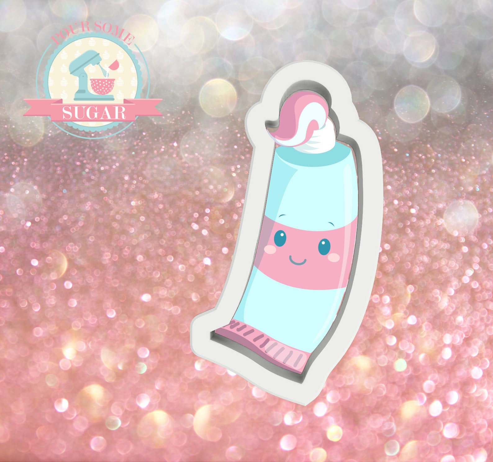 Toothpaste Cookie Cutter or Fondant Cutter Skinny Etsy