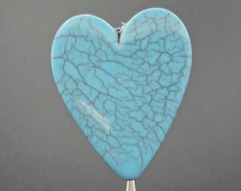Original Stopper Topper Fine Tip Glue Pin /  Chunky Turq Heart / Art Glue Accessories