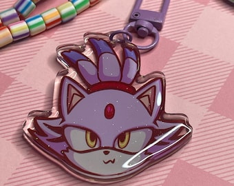 Blaze the Cat Colourful Gradient Acrylic Keychain Charm - Etsy