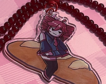 Teto Baguette 3” Double Sided Acrylic Keychain | Synth V UTAU Kasane Teto Triple Baka