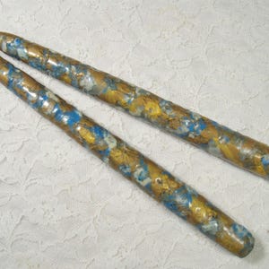 Designer taper candles, Gold  Rollin Stone, Wachsplatten motifs (several variations of gold)