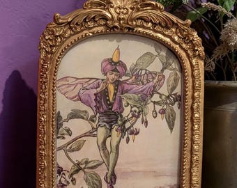The Nightshade Flower Fairy Print – July Birth Flower, Vintage Cicely Mary Barker Book Page (1998)