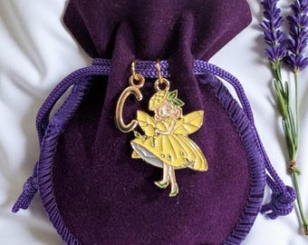 Velvet Tooth Fairy Bag | Personalised Lost Tooth Pouch with Initial | Tooth Fairy Keepsake Gift