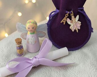 Sorry I'm Late Tooth Fairy Gift Set | Personalised Tooth Fairy Bundle with Peg Doll, Bag and Letter | Lost Tooth Keepsake Kit