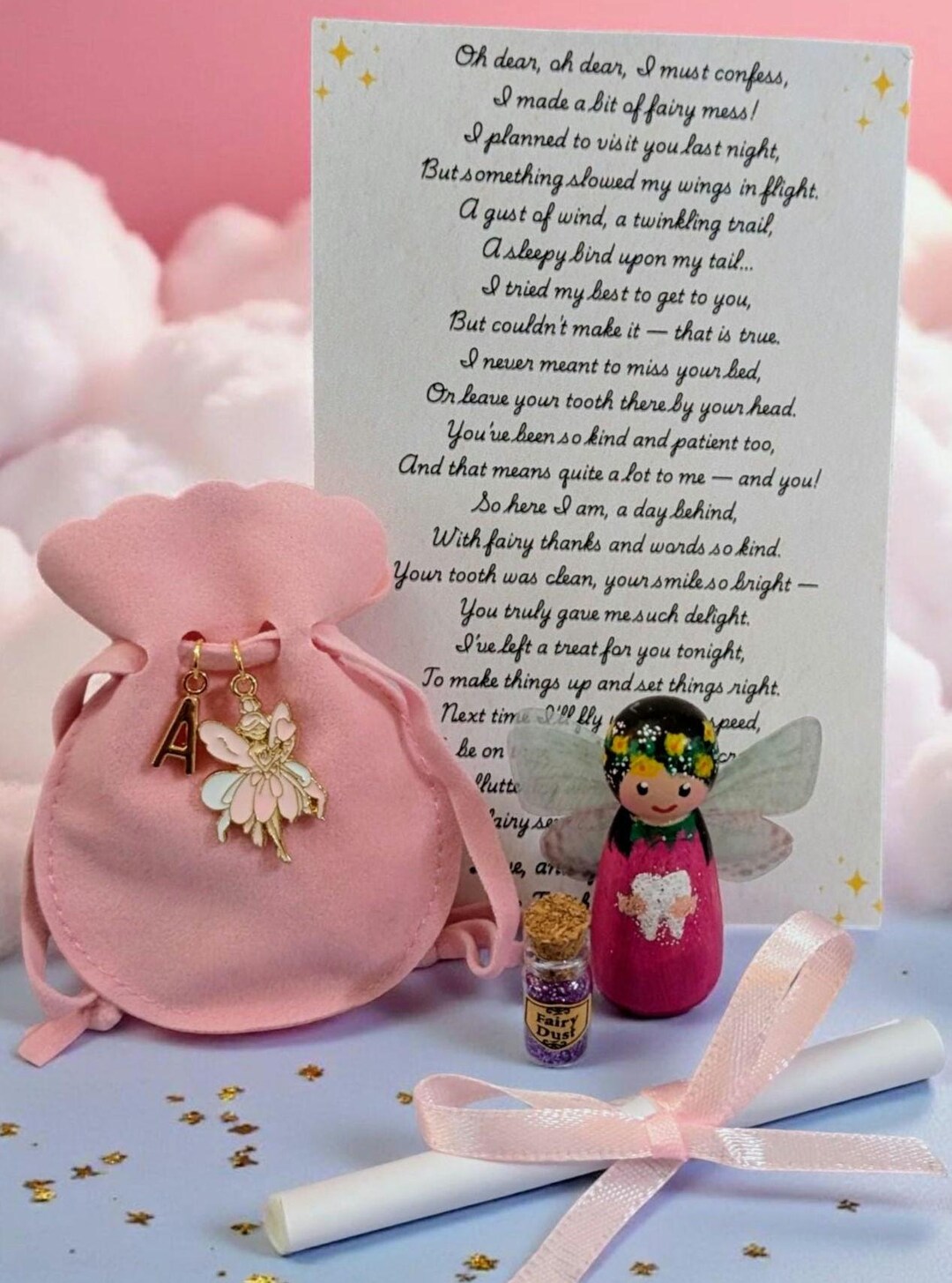 First Tooth Fairy Kit | Personalised Tooth Fairy Gift Set With Peg Doll ...