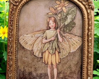 Vintage 1998 Flower Fairy Book Page Print | Cicely Mary Celandine Flower Fairies Art