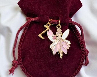 Tooth Fairy Bag with Fairy Charm | Personalised Velvet Lost Tooth Pouch for Children
