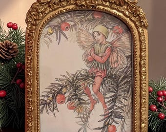 The Yew Tree Flower Fairy Print – Vintage Cicely Mary Barker Book Page (1998)