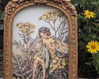Vintage 1998 Flower Fairy Book Page Print | Cicely Mary Tansy Fairy Art