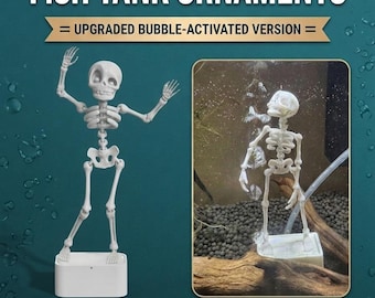 Dancing Skeleton Aquarium Ornament • Bubble Activated Fish Tank Decoration