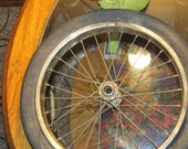 Vintage Sturmey Archer Bicycle Rim 16 x 2 with original Raleigh 16 x 2 slick tire for restoration baloon tire bicycle antique bicycle