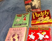 5 vintage antique 16 mm films weather in general boxes simple Simon scat cats lion and tiger fight Mary 39 s Little Lamb worldsports skiings