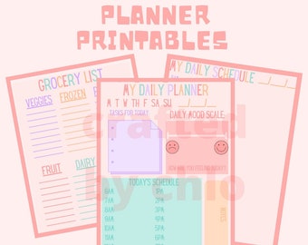 Cute Planner Printables, PDF Planner, Pink Planner, Printable Planner, Daily Planner, Home Planner, To Do List, Grocery List, Planner Sheet