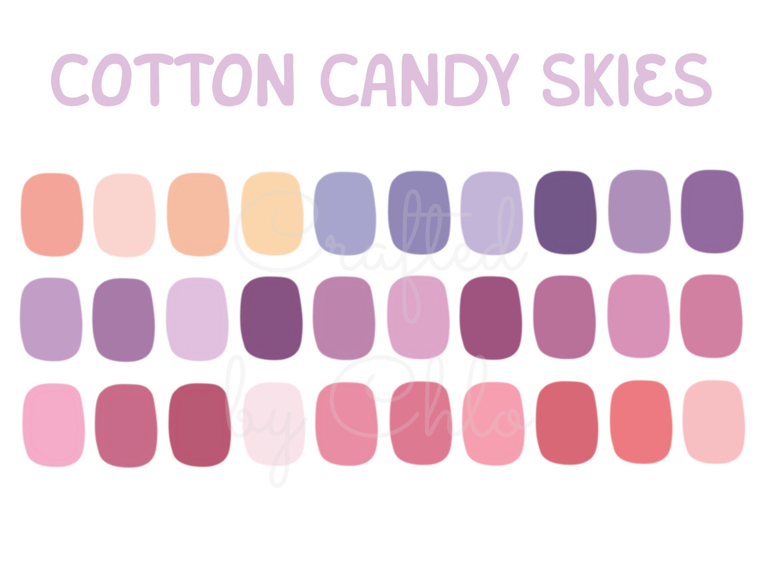 Cotton Candy Skies Procreate Color Palette Procreate Color Palette