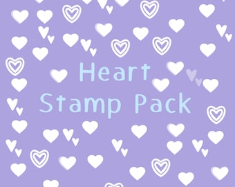 Heart Stamp Pack  | Lettering Brush | Drawing brush | Brush for Procreate | Procreate Brushes | Procreate Stamps